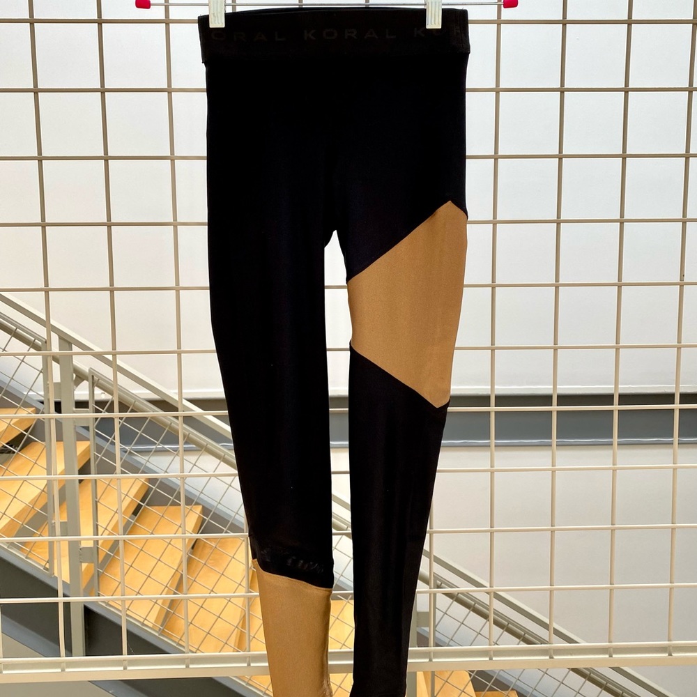 Koral black and gold lustrous hi rise leggings